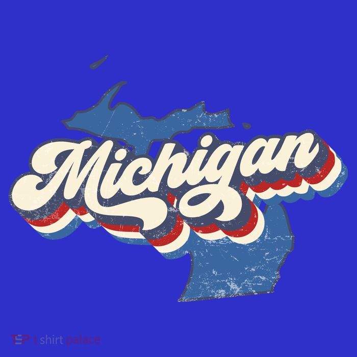 Retro Groovy Michigan Womens T-Shirt