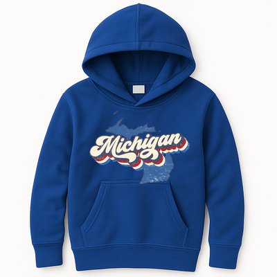 Retro Groovy Michigan Kids Hoodie