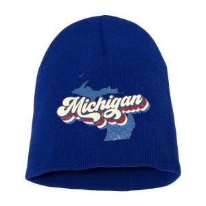 Retro Groovy Michigan Short Acrylic Beanie