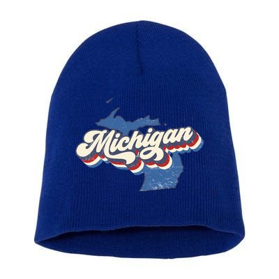 Retro Groovy Michigan Short Acrylic Beanie
