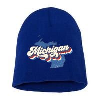 Retro Groovy Michigan Short Acrylic Beanie