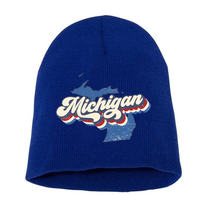 Retro Groovy Michigan Short Acrylic Beanie