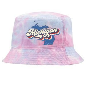 Retro Groovy Michigan Tie-Dyed Bucket Hat