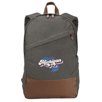 Retro Groovy Michigan Cotton Canvas Backpack