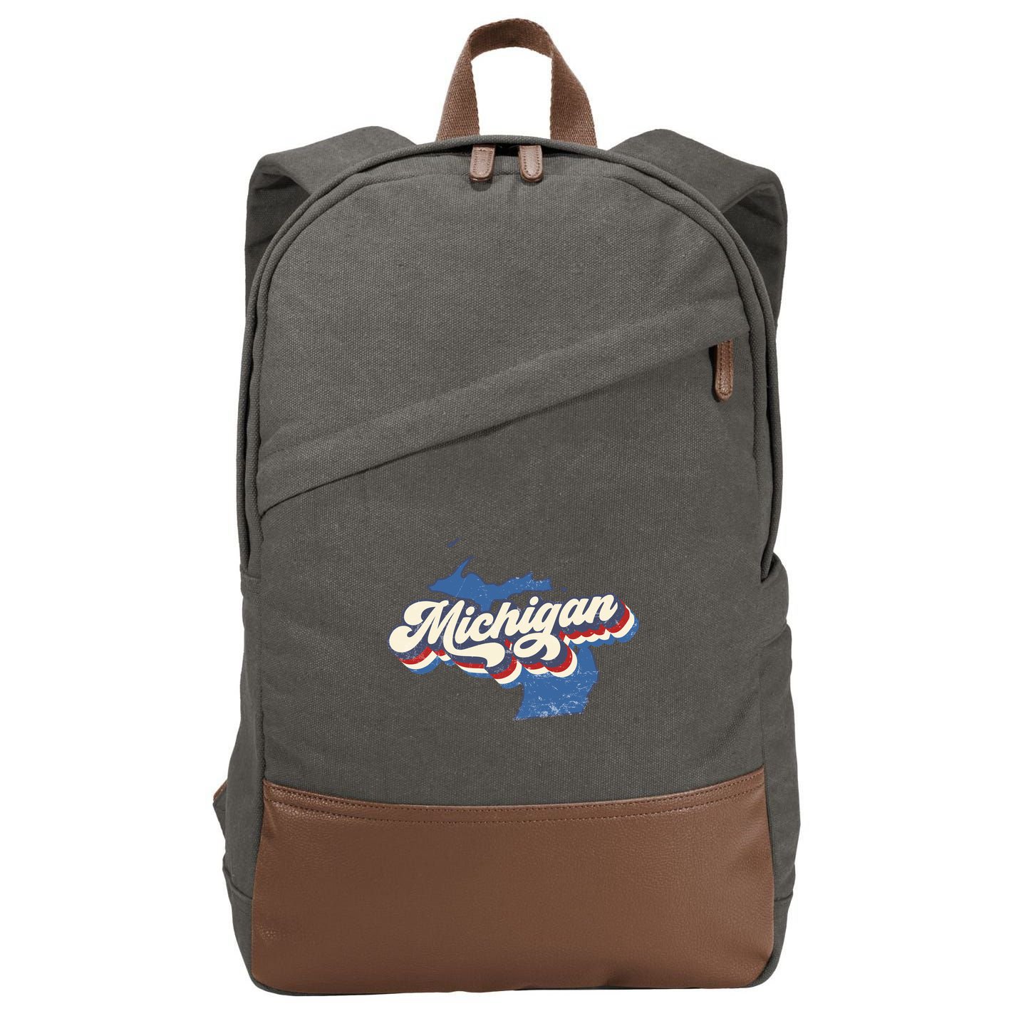 Retro Groovy Michigan Cotton Canvas Backpack