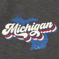 Retro Groovy Michigan Vector Backpack