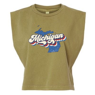Retro Groovy Michigan Garment-Dyed Women's Muscle Tee