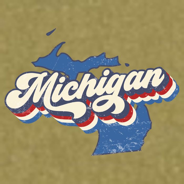 Retro Groovy Michigan Garment-Dyed Women's Muscle Tee