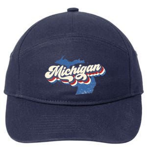 Retro Groovy Michigan 7-Panel Snapback Hat