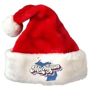 Retro Groovy Michigan Premium Christmas Santa Hat