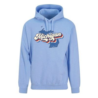 Retro Groovy Michigan Unisex Surf Hoodie