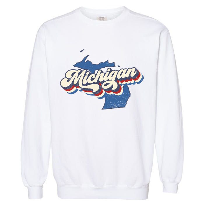 Retro Groovy Michigan Garment-Dyed Sweatshirt