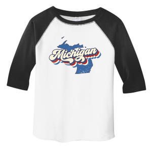 Retro Groovy Michigan Toddler Fine Jersey T-Shirt