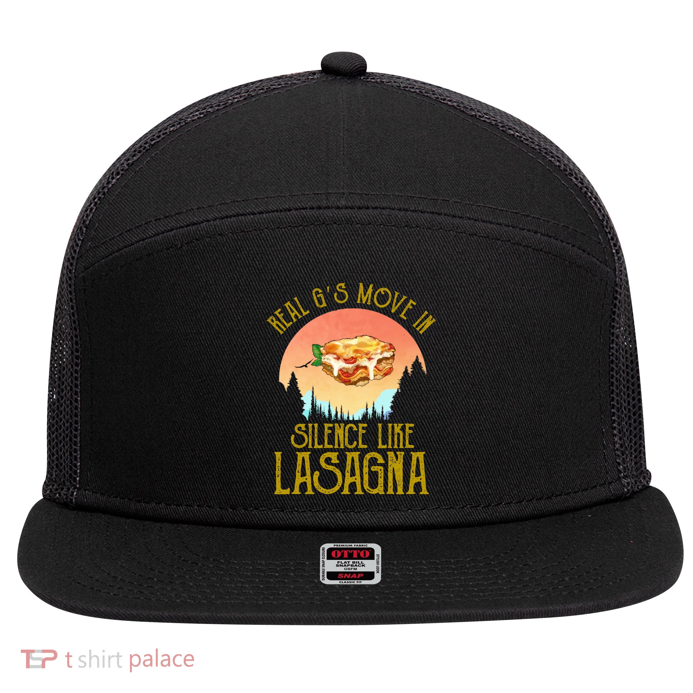 Real GS Move In Silence Like Lasagna 7 Panel Mesh Trucker Snapback Hat