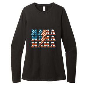 Retro Groovy Mama American 4th Of July Patriotic Mom Womens Gift Womens CVC Long Sleeve Shirt