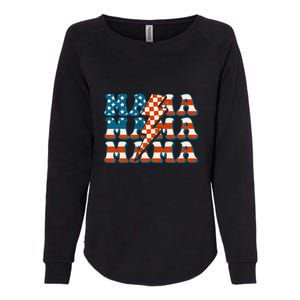 Retro Groovy Mama American 4th Of July Patriotic Mom Womens Gift Womens California Wash Sweatshirt