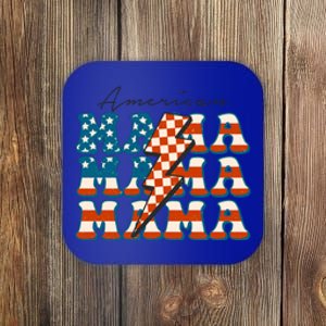 Retro Groovy Mama American 4th Of July Patriotic Mom Womens Gift Coaster