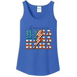 Retro Groovy Mama American 4th Of July Patriotic Mom Womens Gift Ladies Essential Tank