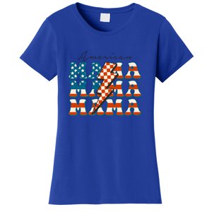 Retro Groovy Mama American 4th Of July Patriotic Mom Womens Gift Women's T-Shirt