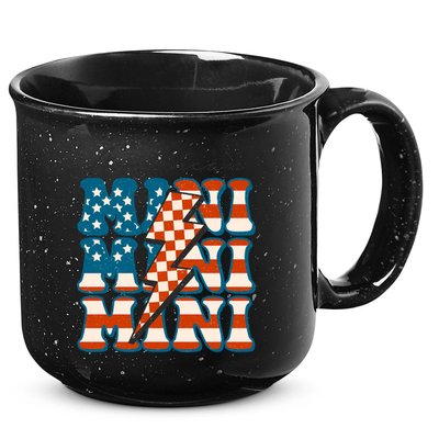 Retro Groovy Mini American 4th Of July Patriotic Mom Womens Gift 15oz Campfire Ceramic Mug
