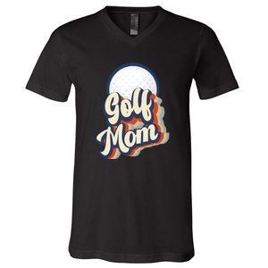 Retro Golf Mom Funny Golf Mom Gift For Mother's Day V-Neck T-Shirt