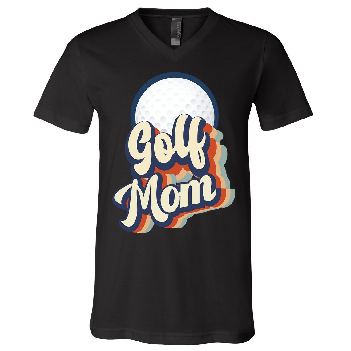 Retro Golf Mom Funny Golf Mom Gift For Mother's Day V-Neck T-Shirt