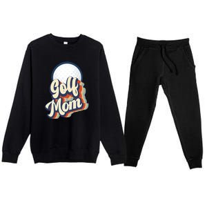 Retro Golf Mom Funny Golf Mom Gift For Mother's Day Premium Crewneck Sweatsuit Set