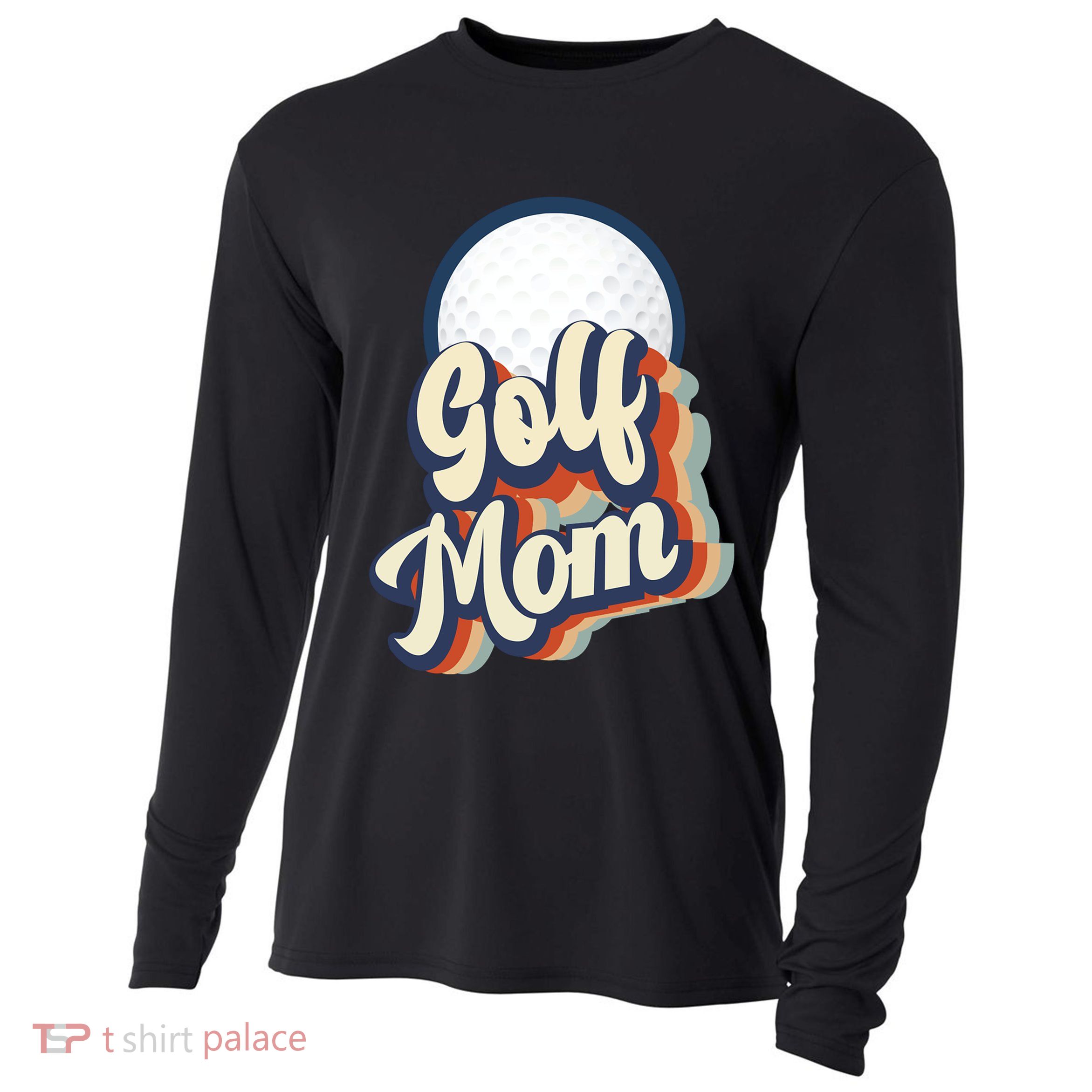 Retro Golf Mom Funny Golf Mom Gift For Mother's Day Cooling Performance Long Sleeve Crew