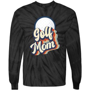 Retro Golf Mom Funny Golf Mom Gift For Mother's Day Tie-Dye Long Sleeve Shirt