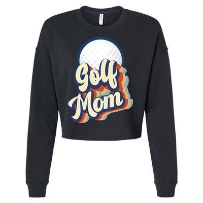 Retro Golf Mom Funny Golf Mom Gift For Mother's Day Cropped Pullover Crew
