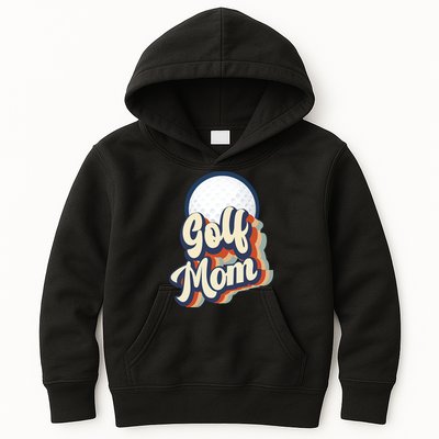 Retro Golf Mom Funny Golf Mom Gift For Mother's Day Kids Hoodie