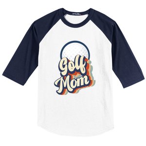 Retro Golf Mom Funny Golf Mom Gift For Mother's Day Baseball Sleeve Shirt