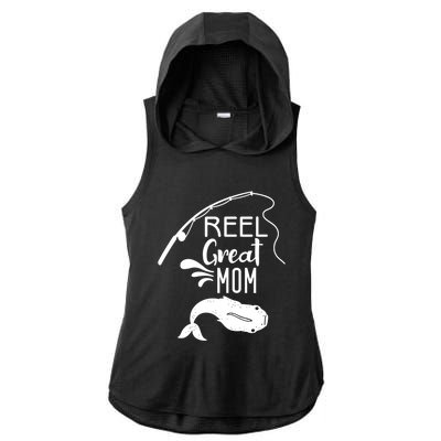 Reel Great Mom Fishing Gift Ladies PosiCharge Tri-Blend Wicking Draft Hoodie Tank