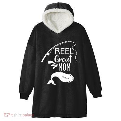 Reel Great Mom Fishing Gift Hooded Wearable Blanket