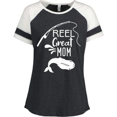 Reel Great Mom Fishing Gift Enza Ladies Jersey Colorblock Tee