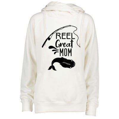 Reel Great Mom Fishing Gift Womens Funnel Neck Pullover Hood