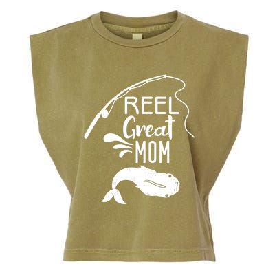 Reel Great Mom Fishing Gift Garment-Dyed Women's Muscle Tee