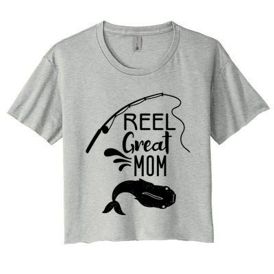 Reel Great Mom Fishing Gift Women's Crop Top Tee