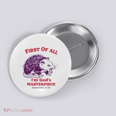 Raccoon GodS Masterpiece Quote Bold & Unique Statement Button