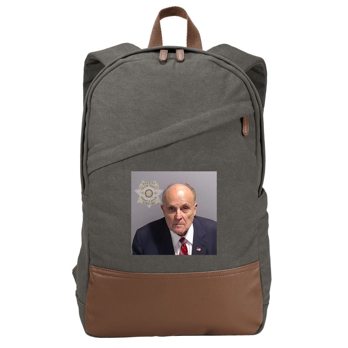 Rudy Giuliani Mugshot Cotton Canvas Backpack