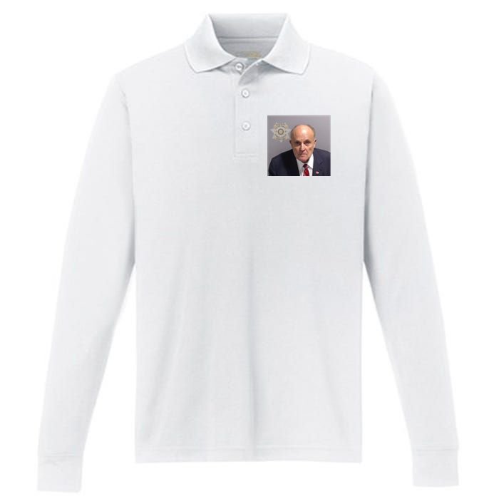 Rudy Giuliani Mugshot Performance Long Sleeve Polo