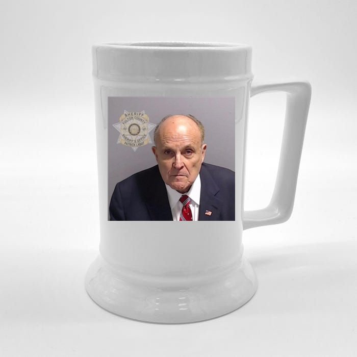 Rudy Giuliani Mugshot Beer Stein