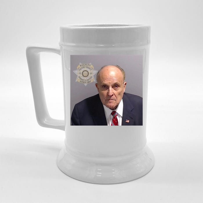 Rudy Giuliani Mugshot Beer Stein