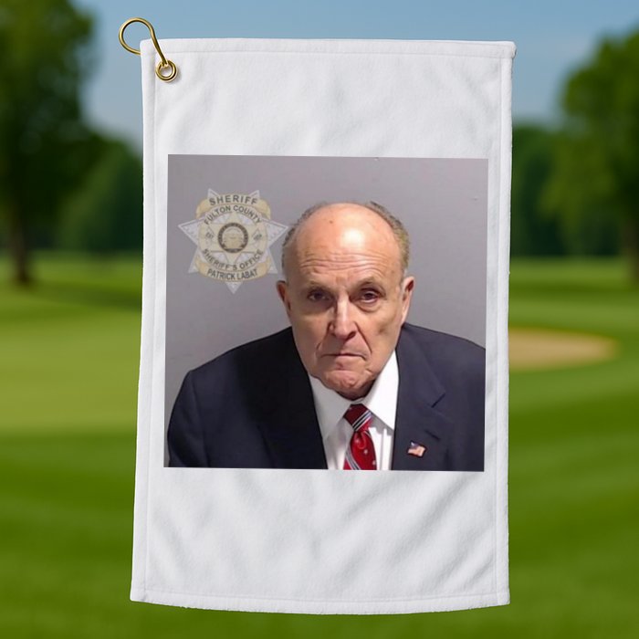 Rudy Giuliani Mugshot Golf Towel
