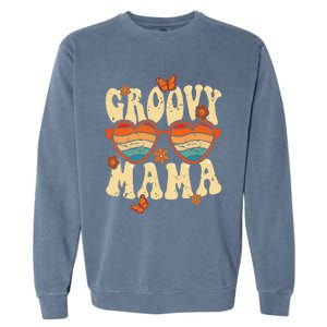 Retro Groovy Mama 70s Aesthetic 1970's Mother's Day Garment-Dyed Sweatshirt