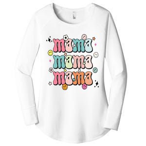 Retro Groovy Mama Matching Family Mother's Day Party Women's Perfect Tri Tunic Long Sleeve Shirt