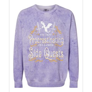 Rpg Gamer Not Procrastinating Side Quest Colorblast Crewneck Sweatshirt