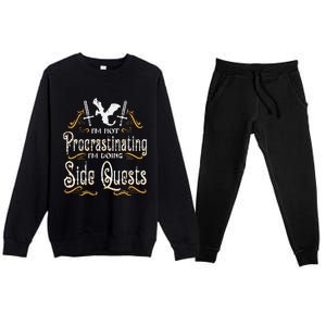 Rpg Gamer Not Procrastinating Side Quest Premium Crewneck Sweatsuit Set