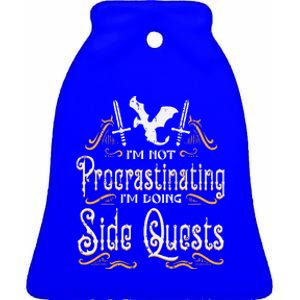 Rpg Gamer Not Procrastinating Side Quest Ceramic Bell Ornament