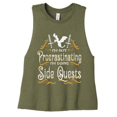 Rpg Gamer Not Procrastinating Side Quest Women's Racerback Cropped Tank